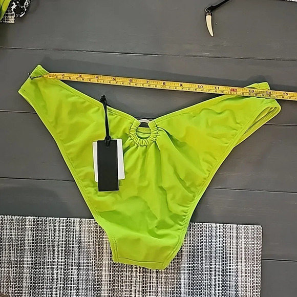 Kendall & Kylie Neon Green Ring Bandeau Top 2-Piece Bikini Set Sz Large swimsuit - Picture 10 of 11
